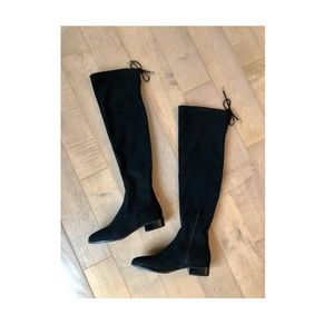 Over The Knee Black Suede Boots
